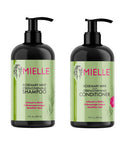 Mielle - Rosemary Mint - Biotin Infused - Encourages Growth Hair Products for Stronger and Healthier Hair - Shampoo & New Conditioner Styling Bundle Set 2 PCS