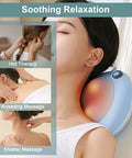 Gifts For Women - Neck Massager For Deep Tissue,Shiatsu Back And Neck Massager Deep Tissue With Heat,Electric Massage Pillow,White Elephant Gifts For Adults(Blue)