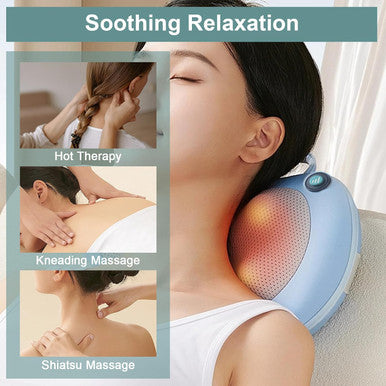 Gifts For Women - Neck Massager For Deep Tissue,Shiatsu Back And Neck Massager Deep Tissue With Heat,Electric Massage Pillow,White Elephant Gifts For Adults(Blue)