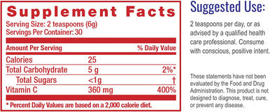 HealthForce SuperFoods Truly Natural Vitamin C - 180 Grams - Whole Food Vitamin C Complex from Acerola Cherry Powder - Immune Support - Vegan, Gluten Free - 30 Servings