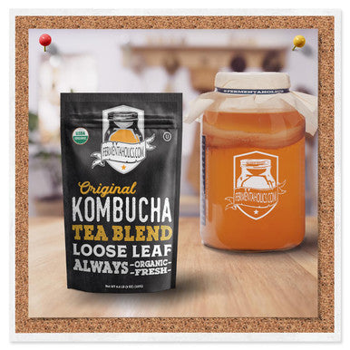 Fermentaholics Usda Organic Kombucha Tea Blend 8 Oz | Makes 22 Gallons | her | Organic Black And Green Tea Blend | Loose Leaf