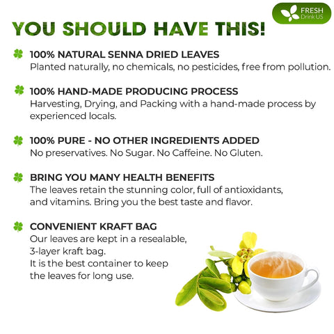 FreshDrinkUS, Premium 50 Mulberry Leaf Tea Bags, 100% Natural & Pure from Mulberry Leaves. Herbal Tea. Made with Natural Material Tea Bags. No Sugar, No Caffeine, No Gluten, Vegan.