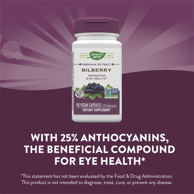 Nature'S Way Bilberry Extract For Eyes With Black Elderberry*, Eye Health Supplement For Adults*, 90 Capsules