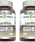 Amazing Nutrition Formulas Lecithin 1200 mg Softgels Supplement | High Potency | Non-GMO | Gluten (2 Pack 240 Count)
