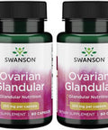 Swanson Ovarian Glandular Supplement - Women's Glandular Health and Balance Support - Premium Bovine Tissue - 60 Capsules 250mg Each (4 Pack)