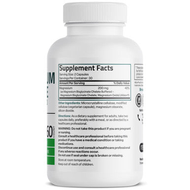 Bronson Magnesium Glycinate 200 MG 60 Count