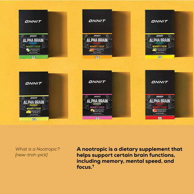 ONNIT Alpha Brain Instant Ruby Grapefruit Flavor Nootropic Brain Booster Memory Supplement Brain Support for Focus Energy Clarity Alpha GPC Choline Cats Claw LTheanine Bacopa 30ct