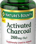 Nature's Bounty Activated Charcoal Dietary Supplement To Support A Healthy Lifestyle 260 Mg 100 Capsules