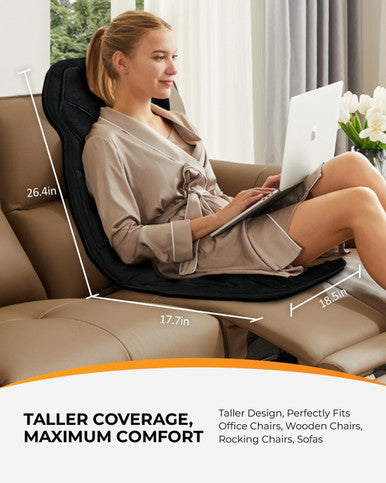 Coococo Massage Seat Cushion With Heat, Vibration Back Massager With 8 Vibrating Motors & 2 Levels Heat, Valentines Day Gifts For Her Him, Massage Chair Pad For Pain Relief