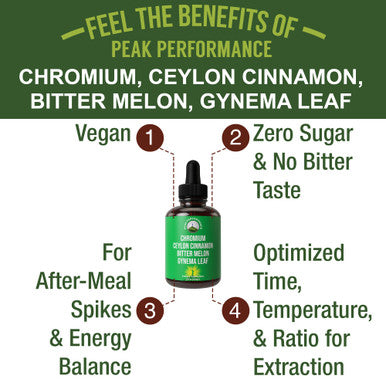 4-In-1 Glucose Sugar Control Liquid Drops Vegan Supplement