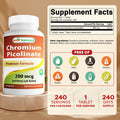 Best Naturals Chromium Picolinate Tablet 200 Mcg 240 Count