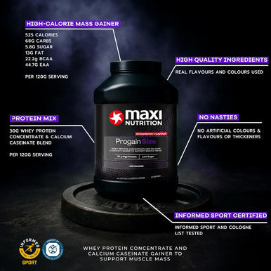 MaxiNutrition Progain - Strawberry Whey Protein Shake for Size & Mass - 1.2kg
