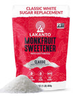 Lakanto Monk Fruit Sweetener With Erythritol, White Sugar Substitute From Monk Fruit Extract, Classic White Sugar Replacement for Baking, Coffee & Tea, Gluten Free, Low Carb, Non GMO, Keto, 5 LB Bag
