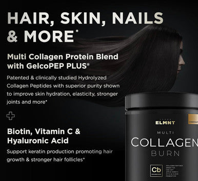 ELMNT Premium Chocolate Collagen for Women Weight Loss & Beauty w. Probiotics, ACV, KSM66, Hyaluronic Acid, Biotin & Patented Multi Collagen Peptides Protein Powder - Colageno Hidrolizado for Women