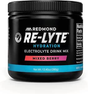 Redmond Re-Lyte Hydration Electrolyte Powder, No Added Sugar (Mixed Berry) | No Added Sugar, Hydration Powder