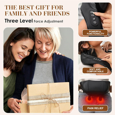 Multifunctional Neck And Shoulder Massager With Heat, Shiatsu Deep Tissue Kneading Massage Pillow For Pain Relief With Straps And Multiple Modes, Portable Full Body Massage For Home, Car, Office Use
