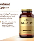 Solgar Gelatin 1680 Mg 250 Capsules - Natural Gelatin - Supports Bone Joint & Skin Health - Gluten Free Dairy Free - 83 Servings