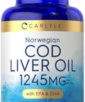 Carlyle Norwegian Cod Liver Oil With Epa & Dha | 1245Mg | 150 Softgels | Liquid Capsules | Non-Gmo & Gluten Free Supplement