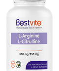 L-Arginine L-Citrulline 500mg / 250mg Vegan (240 Vegetarian Capsules) - No Stearates - No Dicalcium Phosphate - Non GMO - Gluten Free