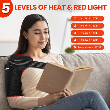 Red Light Therapy Shoulder Shoulder Heating Pad,Infrared Light Therapy For Body,Shoulder Brace 660Nm&850Nm Red Light Heated Shoulder Wrap