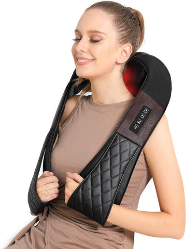 Neck Massager, Shiatsu Back Neck And Shoulder Massager With Heat - Deep Tissue 4D Kneading Massage Pillow For Body Muscle Pain Relief, Use At Home, Office, Car- Best Gifts For Women Men Mom Dad