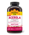 Country Life Acerola Vitamin C Complex 500Mg Chewable Berry Flavored Wafers Supports Immune Health 180 Wafers Certified Gluten Free By Gfco Certified Vegan By Ava