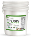 Earth Circle Organics Premium Ultra-Pure Unrefined Cold Pressed Extra Virgin Coconut Oil - Gluten-Free, Keto & Paleo Friendly - Raw Coconut Oil for Skin & Hair Care, Cooking, Baking & More - 1 Gallon