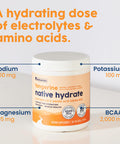 NativePath Native Hydrate Zero Sugar Electrolytes Powder with BCAAs Tangerine Hydration Keto & Paleo Friendly 30 Servings
