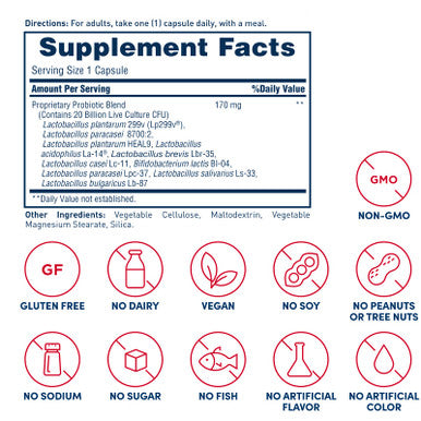 American Health Daily Care Probiotic Complex 20 Billion Microorganisms - Clinically Studied Strains - Advanced Support For Everyday Digestive & Immune Health - 30 Capsules 30 Total Servings