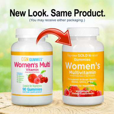 California Gold Nutrition Women S Multivitamin Gummies, Cherry, Strawberry, And Raspberry Flavors, 90 Gummies