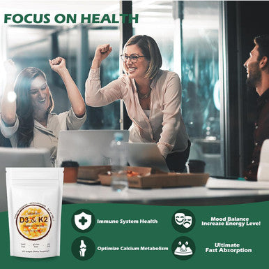 Vitamin D3 K2 Supplement Softgel, 2-In-1 10000 Iu Vit D3 + 200 Mcg Vitamin K2, Of Gmo, Gluten, Soy, Aiding In Calcium Absorption, 300 Pcs (300 Pcs)