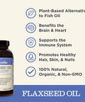 NatureWise Organic Flaxseed Oil Max 720mg ALA Highest Potency Flax Oil Omega 3 for Cardiovascular Brain Immune Support Healthy Hair Skin Nails Gluten Free NonGMO 4 Month 240 Softgels