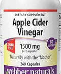 Webber Naturals Apple Cider Vinegar Capsules 1500mg, 240 Capsules | ACV With Mother, High Potency, Natural Digestion Support, Non-GMO, Gluten, Dairy & Sugar Free, 80 Days of Supply
