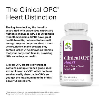 Terry ly Clinical OPC Heart - 60 Capsules, 2 Pack - 600 mg Grape Seed Complex - - Supports Overall Cardiovascular Function - Non-GMO, - 40 Total Servings