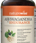 NatureWise Ashwagandha for Endurance Adaptogen Adrenal Support Supplement with KSM66 Vitamins Ginseng Green Tea Extract Packaging May Vary Light Brown 60 Count