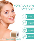 Medical Grade Soft Silicone Tape For Scar Removal (1''X 120'') Scar Treatment, 1 Roll 180Cm With 5Cm Crease Silicone Scar Sheets, Keloid Bump Removal Easy To Tear Without Scissors