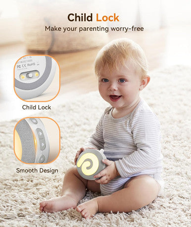 Dreamegg Portable Sound Machine Baby - D11 White Noise Machine For Baby Sleeping With Night Light White Noise Lullaby Nature Sounds Child Lock Usb Rechargeable Sound Machine For Travel Nursery