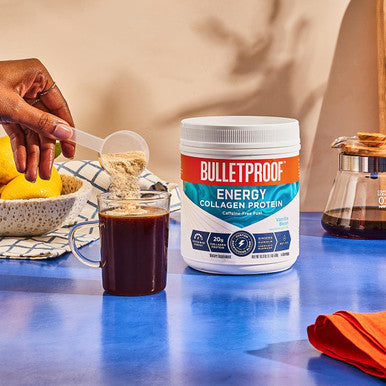 Bulletproof Vanilla Bean Energy Collagen Protein Powder, 18.3 Ounces, Caffeine-Free Fuel With Vitamins And Antioxidants