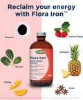 Flora - Iron with B-Vitamin Complex, Helps Maintain Healthy Iron Levels, Non-Constipating, Highly Absorbable Vitamin-B & Iron Supplement, Vegan, Yeast and Gluten Free, 7.7-oz. Glass Bottle