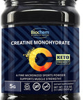 Biochem Creatine Monohydrate 5g 100 Servings PreWorkout Supplement May Help Support Muscle Strength Vegan KetoFriendly Gluten
