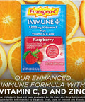 Emergen-C Immune+ Vitamin C 1000mg Powder, Plus Vitamin D And Zinc (Raspberry Flavor), Immune Support Dietary Supplement Fizzy Drink Mix, Antioxidants & Electrolytes, 0.32 Ounce (Pack of 10)