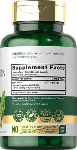 Carlyle Bitter Melon Capsules 1200 mg 180 Count