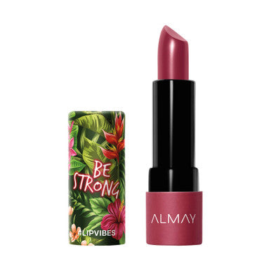 Almay Lip Vibes Lipstick with Vitamin E Oil and Shea Butter Matte Finish Hypoallergenic Be Strong, 0.14 Oz