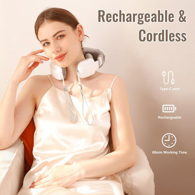 Neck Massager For Neck Pain Relief, 4D Deep Kneading Massagers With 3 Massage Nodes, Cordless Neck And Shoulder Massage With Heat For Neck, Back & Leg, Christmas Gifts For Women,Men