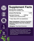 Natures Craft Cleanse and Detox Activated Charcoal Capsules - Purifying Detox Pills with 1200mg Per Serving Coconut Charcoal Powder for Bloating Relief and Body Detox Cleanse - Active Charcoal for Gut Health-180ct