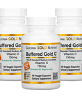 Buffered Vitamin C Capsules, 750 Mg, 60 Veggie Capsules, California Gold Nutrition, 3 Pack