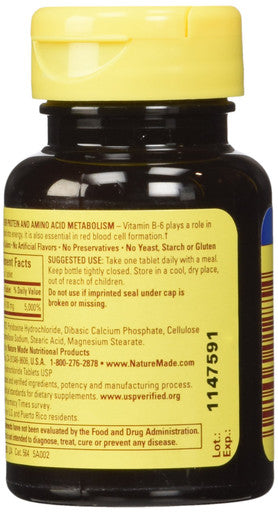 Nature Made Vitamin B-6 100 mg Tablets 100 ea
