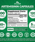 Zazzee High Absorption Artemisinin 100 Mg Per Capsule 120 Vegan Capsules With 5 Mg Bioperine For Maximum Absorption Sweet