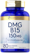 Carlyle Dmg Supplement | B15 | 150 Mg 180 Capsules | N-Dimethylglycine | Vegetarian, Non-Gmo, Gluten Free