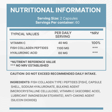 Omnia Marine Collagen Capsules 1200mg Premium Skin Hair and Nail Health Support for Women and Men Enriched with Type Collagen Hyaluronic Acid and Vitamin C High Potency Formula UK Made 120 Capsules
